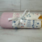 Floral Woodland with Pink Stripes Swaddle Blanket