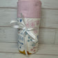 Floral Woodland with Pink Stripes Swaddle Blanket